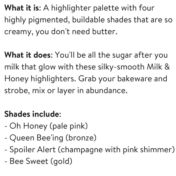 BEAUTY BAKERIE "Milk & Honey" Highlighting Palette - Picture 3 of 7